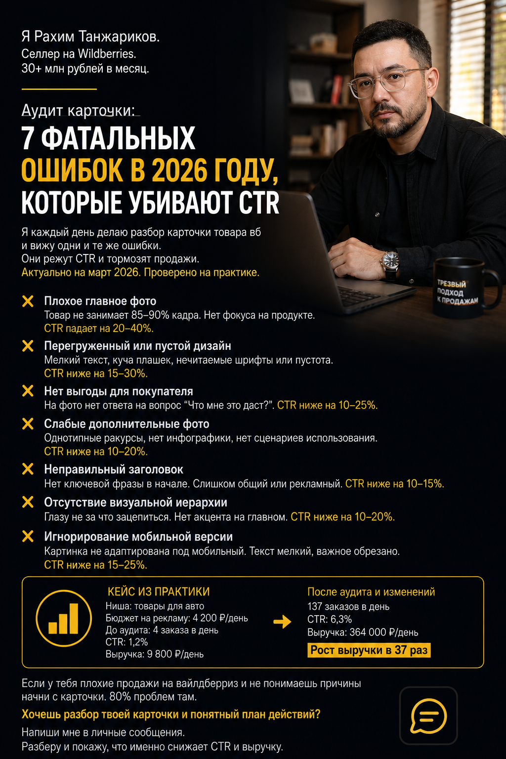 7 фатальных ошибок в карточке товара на Wildberries, которые убивают ваш CTR в 2026 году: полный разбор и способы исправления для роста продаж