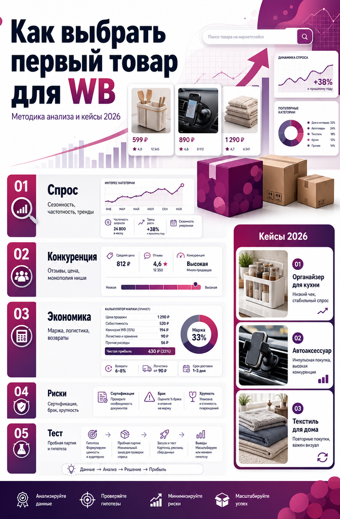 Выбор товара для Wildberries: анализ ниши, примеры 2026 года и юнит-экономика