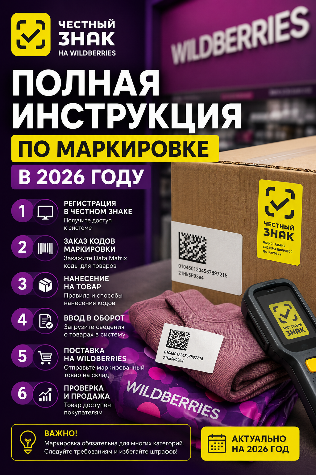 Маркировка Честный ЗНАК на Wildberries 2026: пошаговая инструкция для селлеров