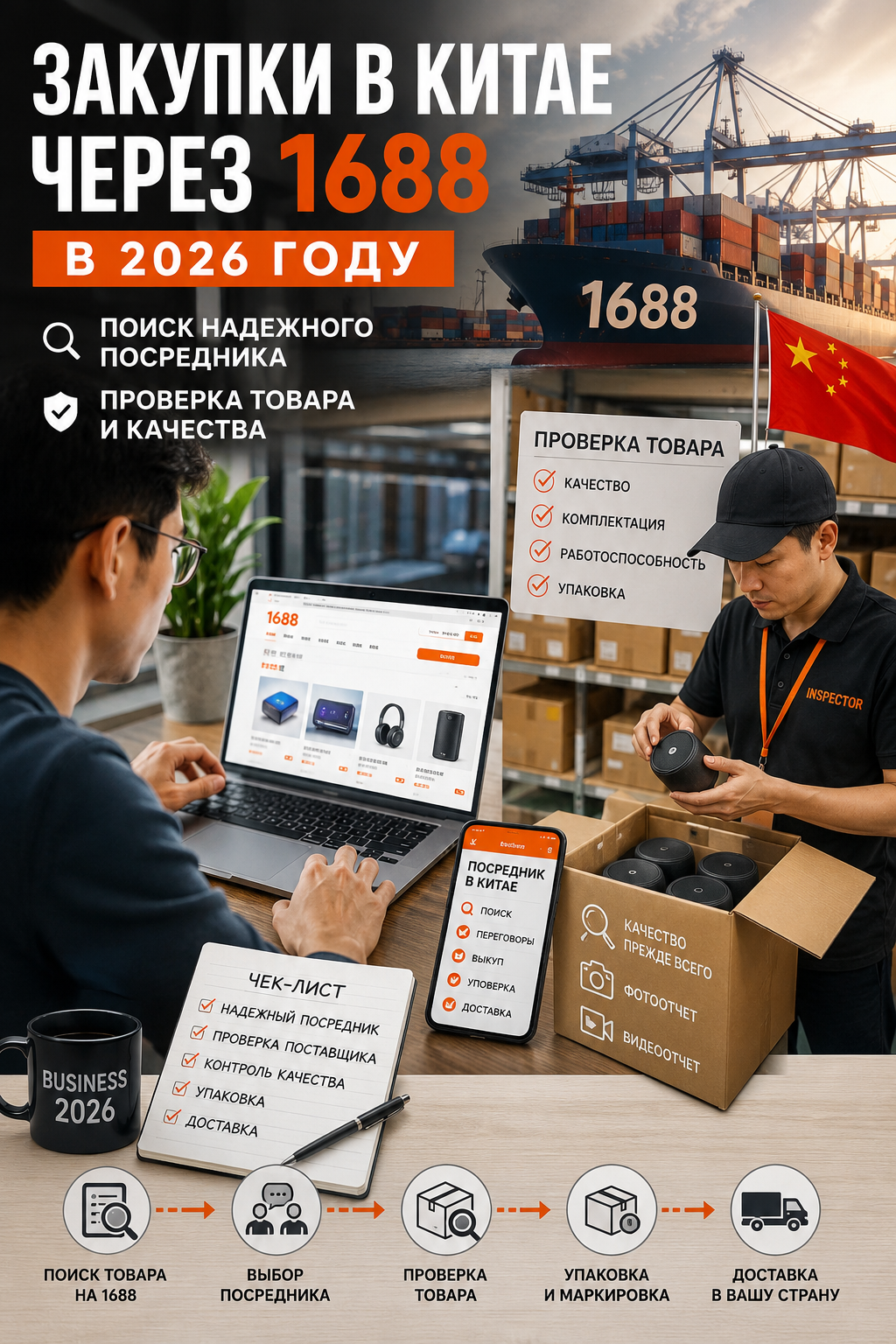 Закупки товара в Китае через 1688 в 2026 году: как найти надежного посредника и проверить товар без ошибок и лишних трат
