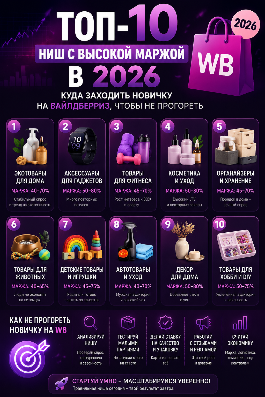 Топ-10 прибыльных ниш на Wildberries 2026: пошаговый гид для новичка, как зайти в маркетплейс с высокой маржой и избежать потери бюджета.