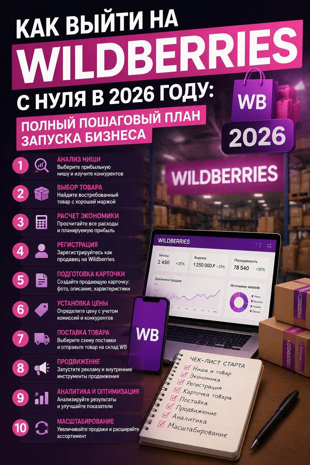Как выйти на Wildberries с нуля в 2026 году: пошаговый план запуска через фулфилмент