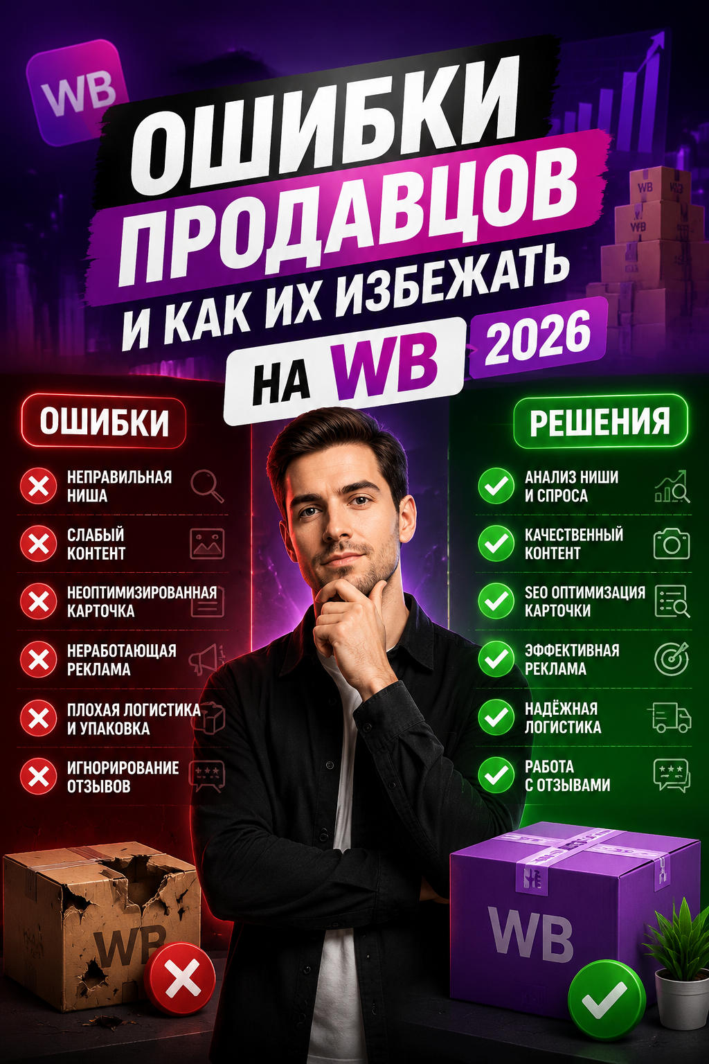 Ошибки селлеров на Wildberries 2026: как избежать слива бюджета и штрафов при поставке товара на склад маркетплейса. Чек-лист для новичков и опытных продавцов.
