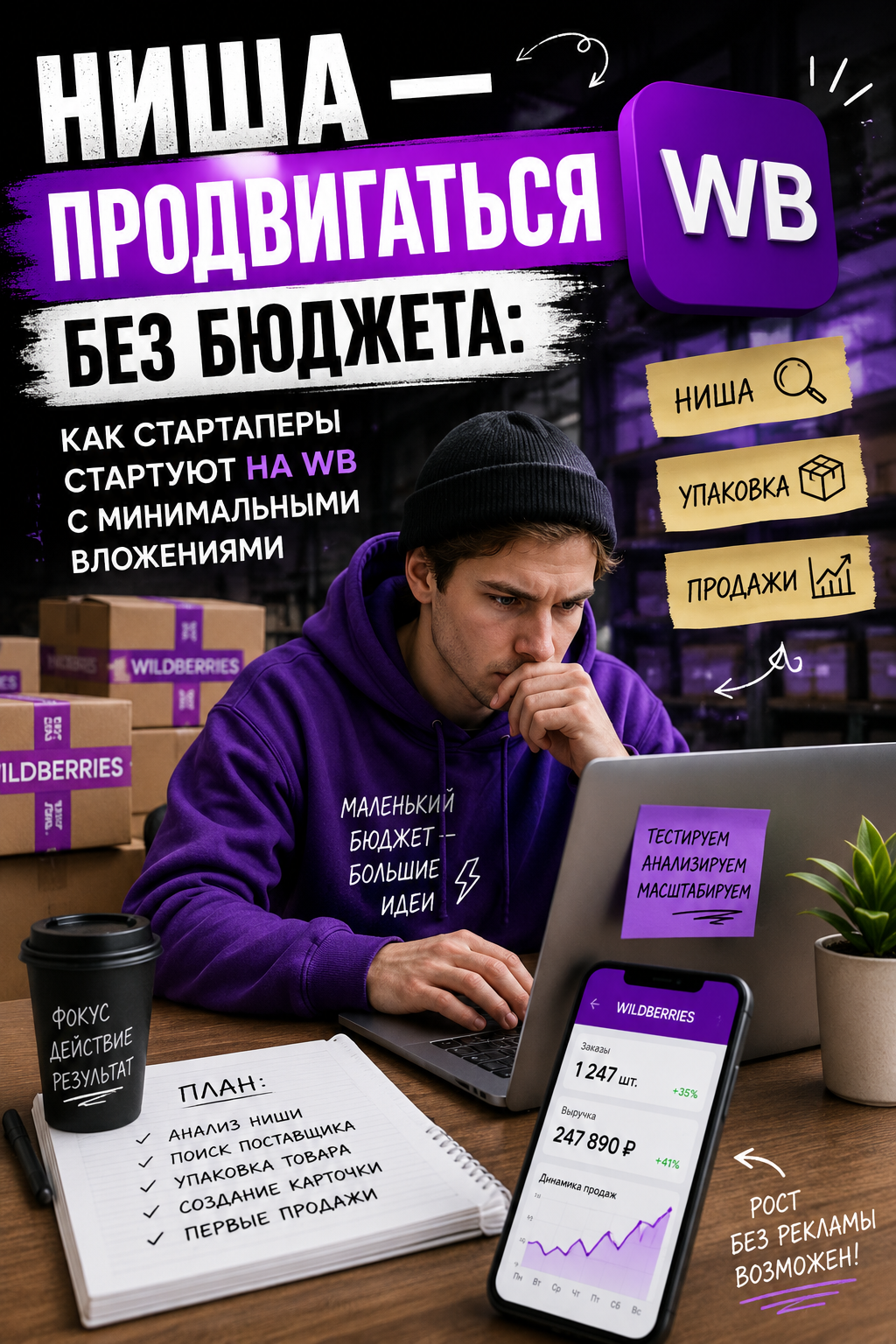 Как запустить продажи на Wildberries без своего склада: пошаговый план для старта с минимальным бюджетом